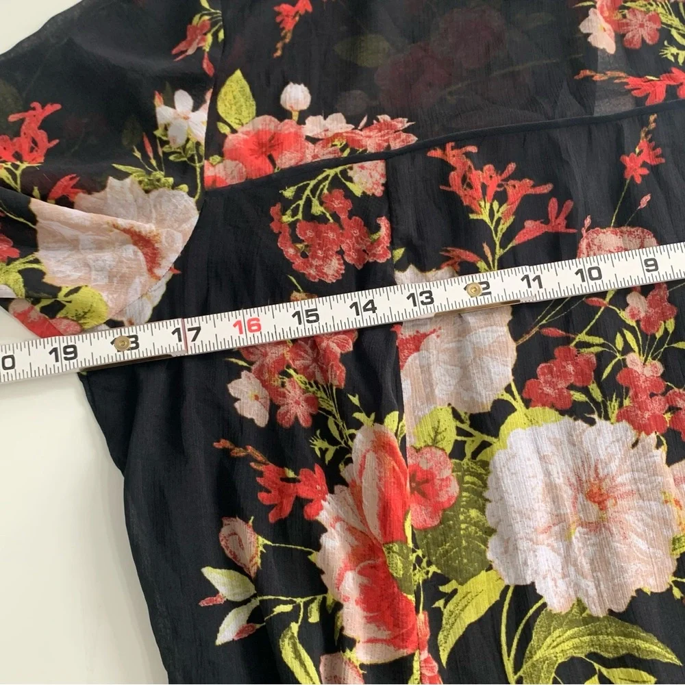 Urban Outfitter Kimchi Blue Black Floral Skater Dress Size Large Dark Romantic